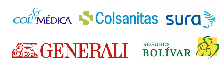 Logotipos de Colmédica, Colsanitas, Sura, Generali y Seguros Bolívar